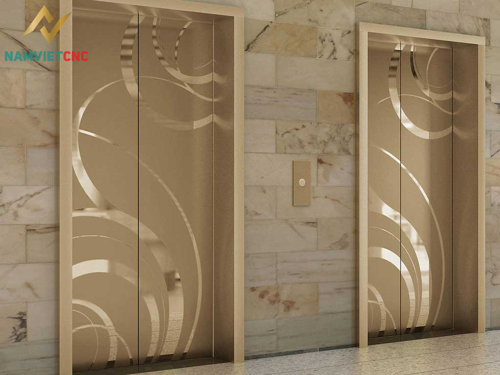 các loại ốp inox thang máy